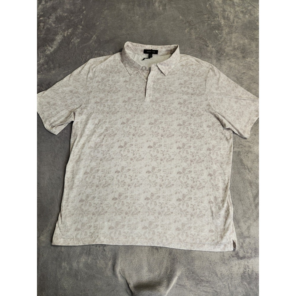 New $40 Westzeroone Men's Fionn Polo XXL Shirt Lavendar White Cotton